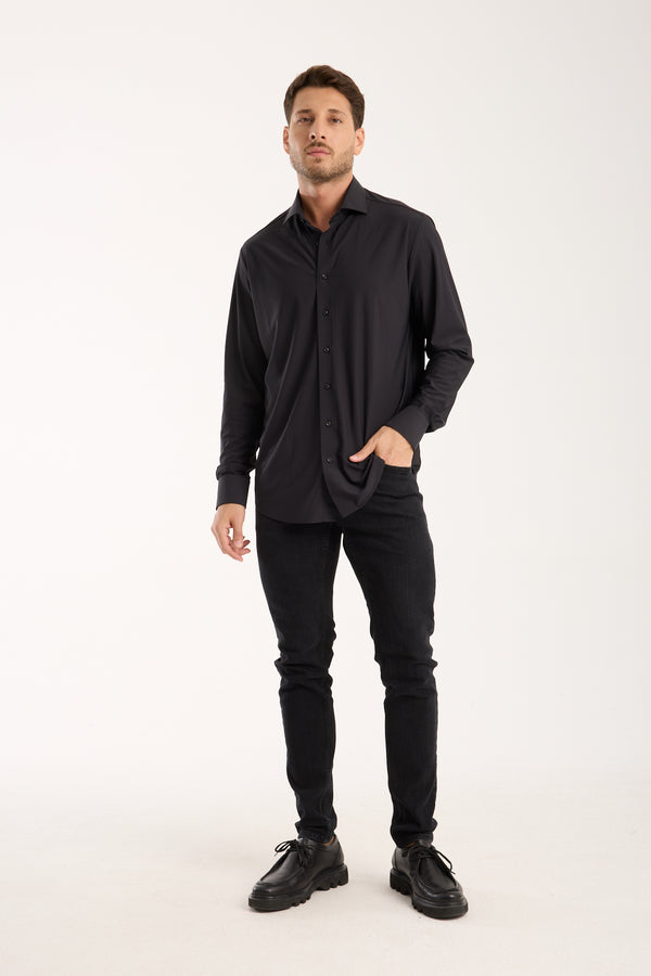 Essentials Tencel Man Shirt Black
