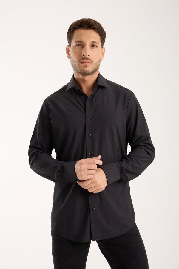 Essentials Tencel Man Shirt Black