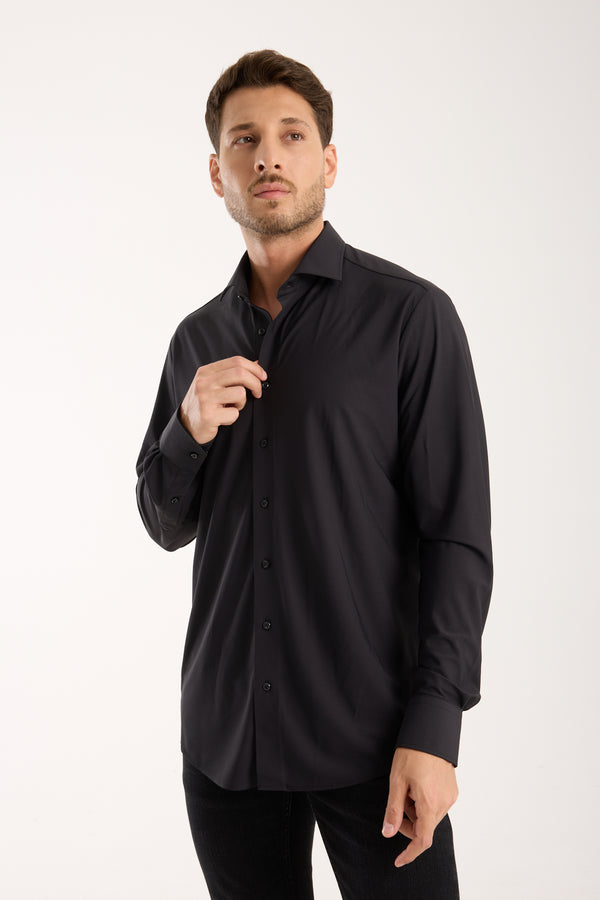 Essentials Tencel Man Shirt Black