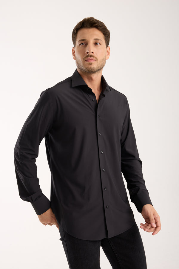 Essentials Tencel Man Shirt Black