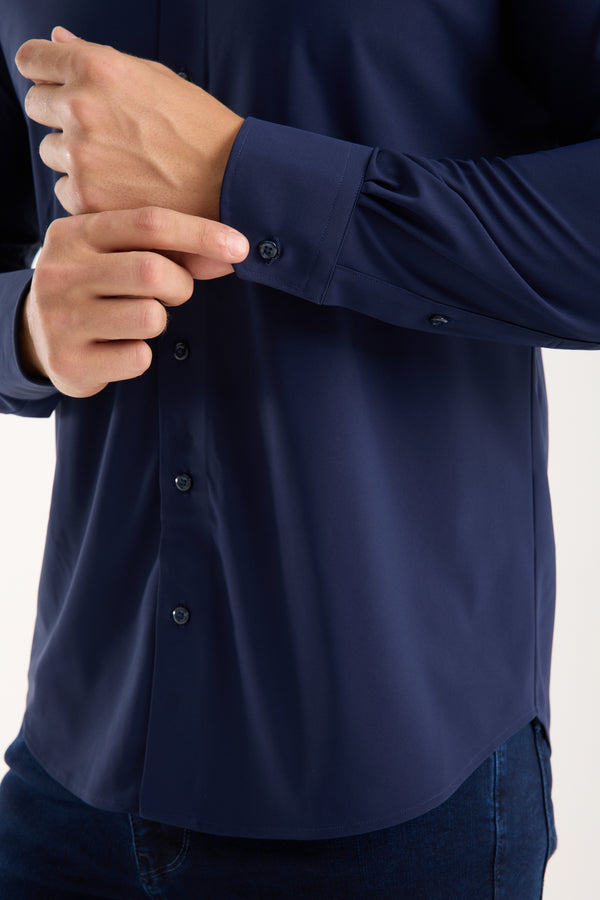 Essentials Tencel Man Shirt Blue