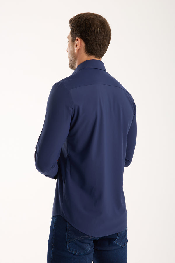 Essentials Tencel Man Shirt Blue