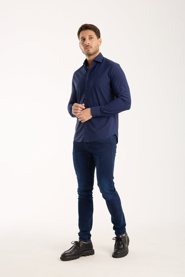 Essentials Tencel Man Shirt Blue