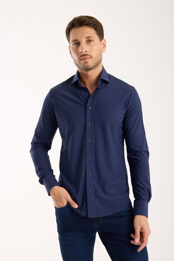 Essentials Tencel Man Shirt Blue
