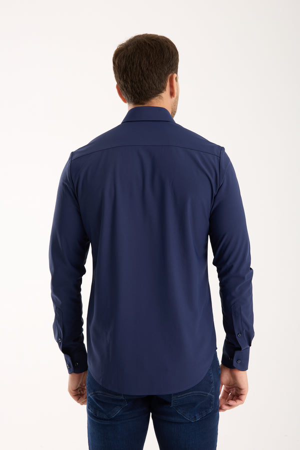 Essentials Tencel Man Shirt Blue