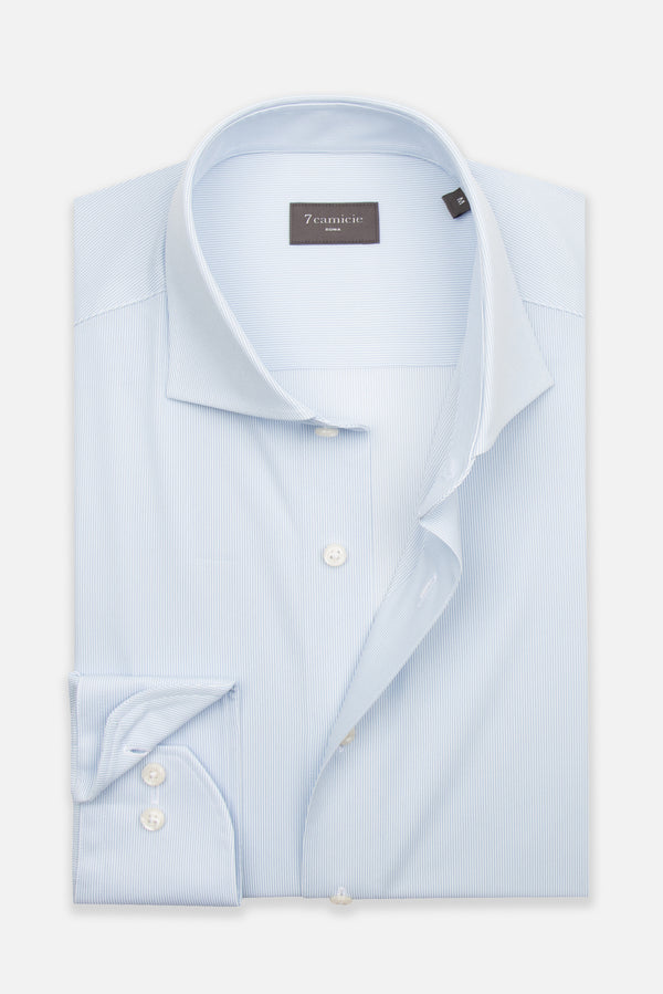 Essentials Tencel Man Shirt Light Blue White
