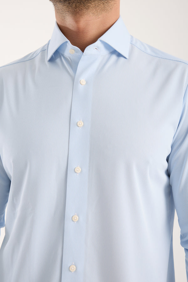 Essentials Tencel Man Shirt Light Blue White