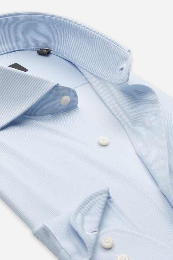 Essentials Tencel Man Shirt Light Blue White