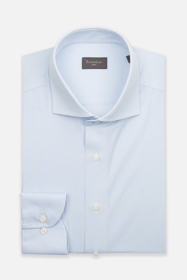 Essentials Tencel Man Shirt Light Blue White