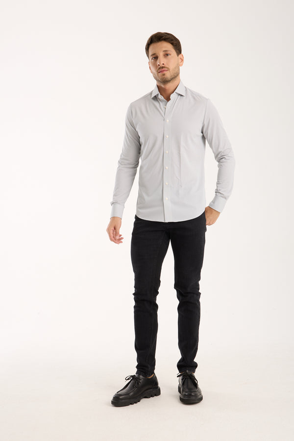Essentials Tencel Man Shirt Black White