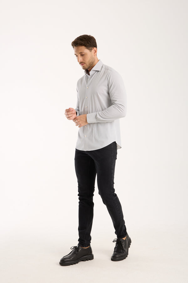 Essentials Tencel Man Shirt Black White