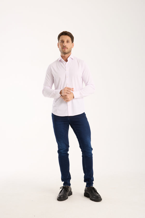Essentials Tencel Man Shirt Pink White