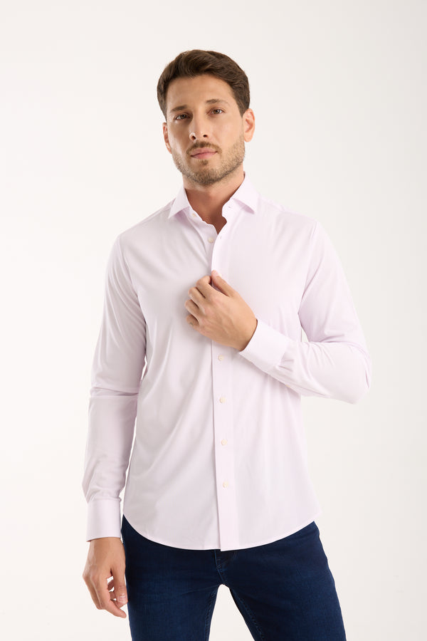 Essentials Tencel Man Shirt Pink White
