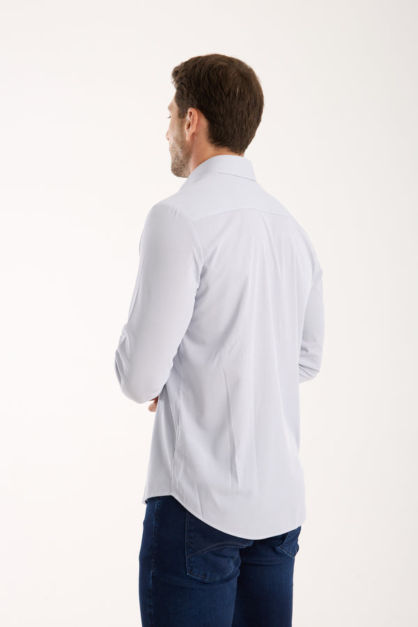 Essentials Tencel Man Shirt Blue White