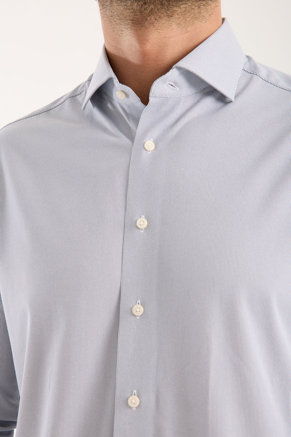 Essentials Tencel Man Shirt Blue White