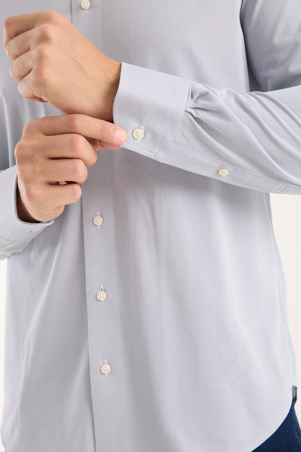 Essentials Tencel Man Shirt Blue White