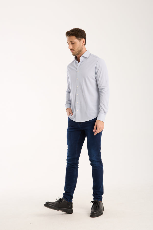 Essentials Tencel Man Shirt Blue White