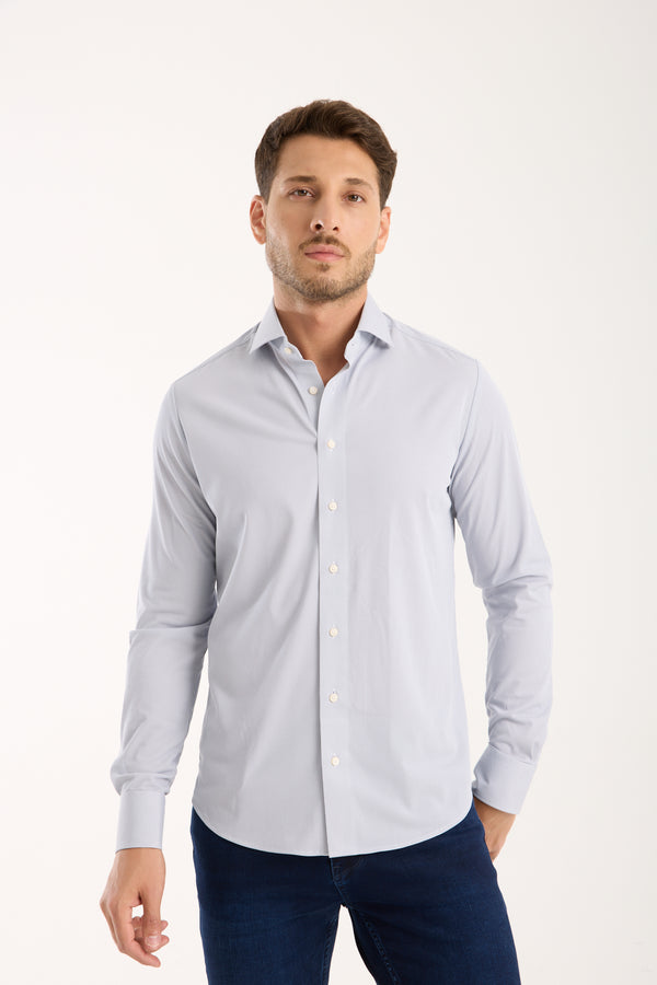 Essentials Tencel Man Shirt Blue White