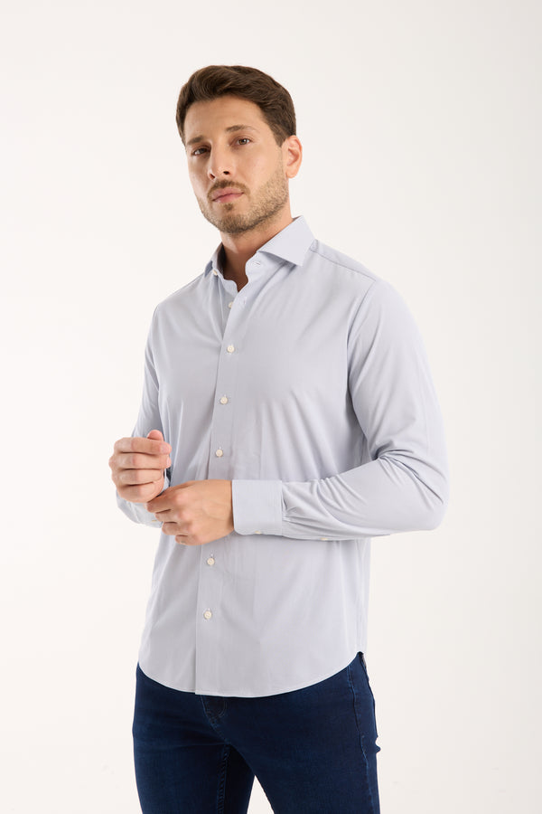 Essentials Tencel Man Shirt Blue White