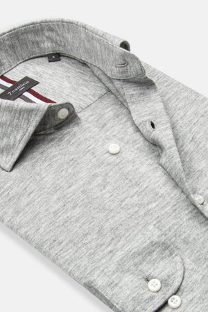 Camisa Hombre Algodon Gris Claro Gris