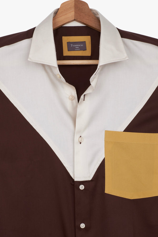 Sport Satin Man Shirt Brown