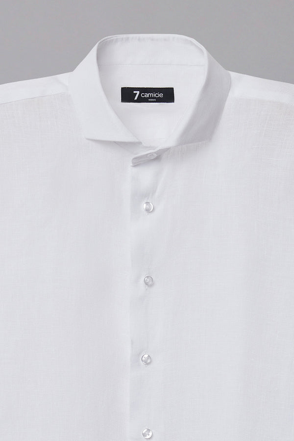 Camicia Uomo Firenze Essential Lino Bianco