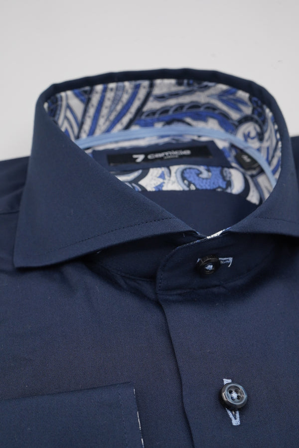 Camicia Uomo Vittorio Sport Satin Blu