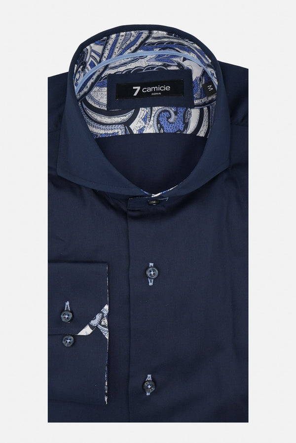 Camicia Uomo Vittorio Sport Satin Blu