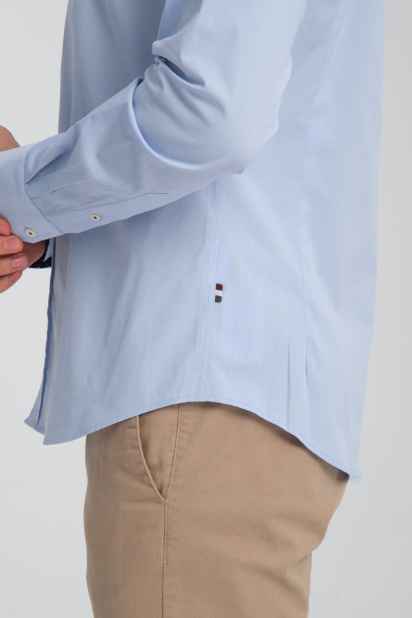 Poplin Stretch Man Shirt Light Blue