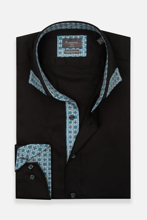 Poplin Stretch Man Shirt Black