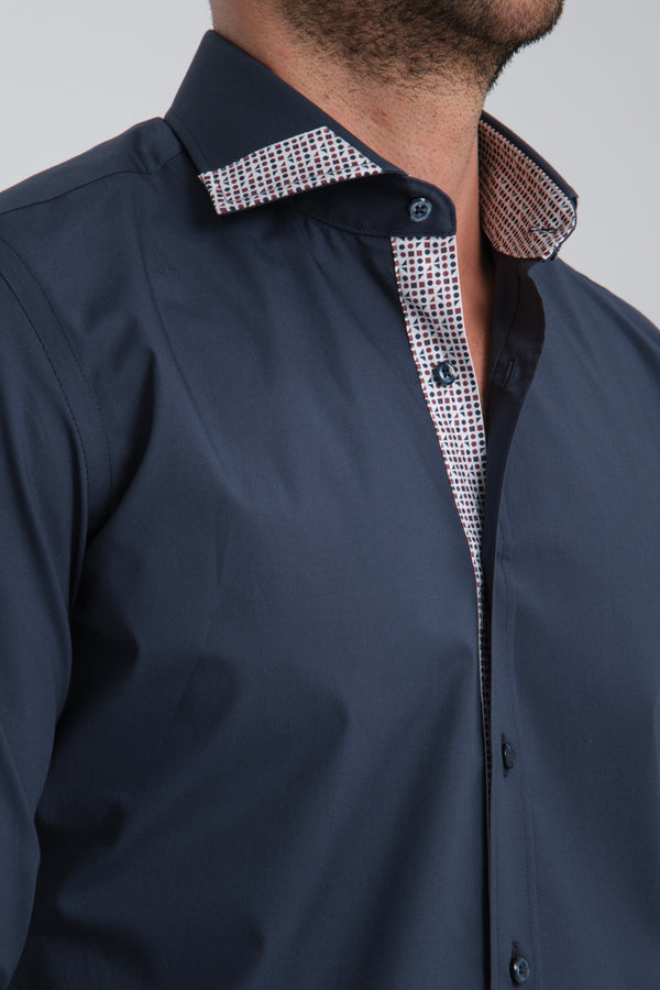 Camisa Hombre Popelin Stretch Azul