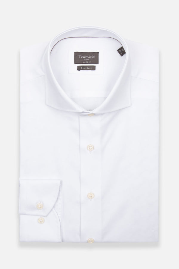 Marcello Essential Herren Hemd Popelin Weiss Buegelfreie