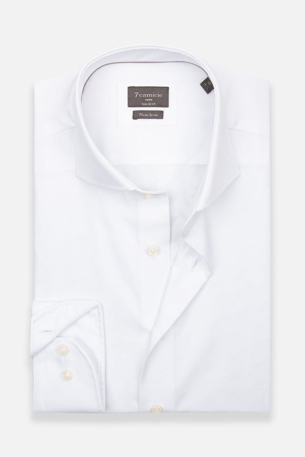 Marcello Essential Herren Hemd Popelin Weiss Buegelfreie