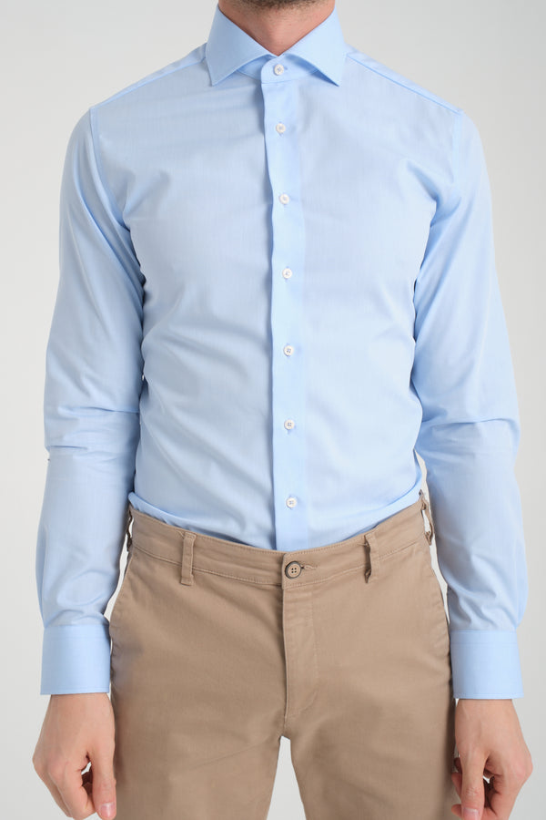 Marcello Essentials Poplin Man Shirt Light Blue Non Iron