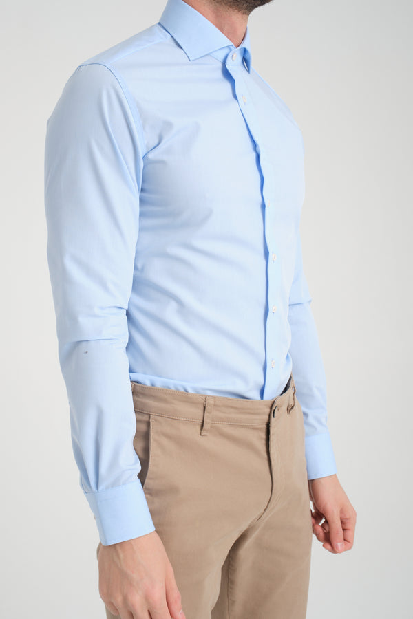 Marcello Essentials Poplin Man Shirt Light Blue Non Iron