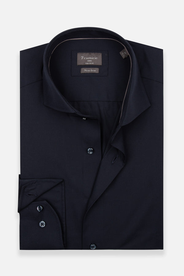 Camisa Hombre Marcello Essential Popelin Azul Sin plancha