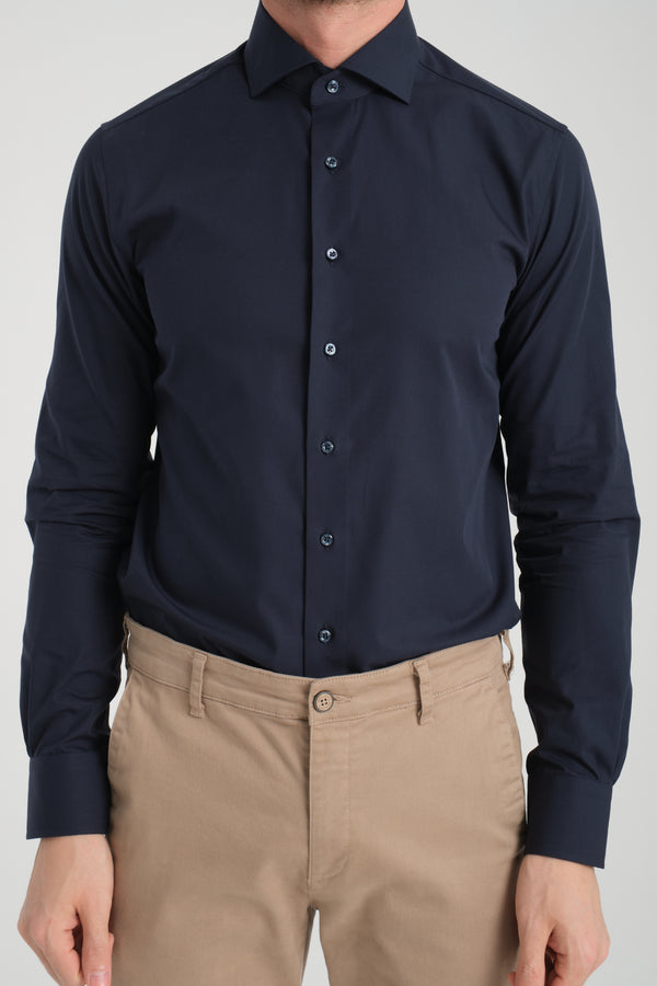 Marcello Essentials Poplin Man Shirt Blue Non Iron