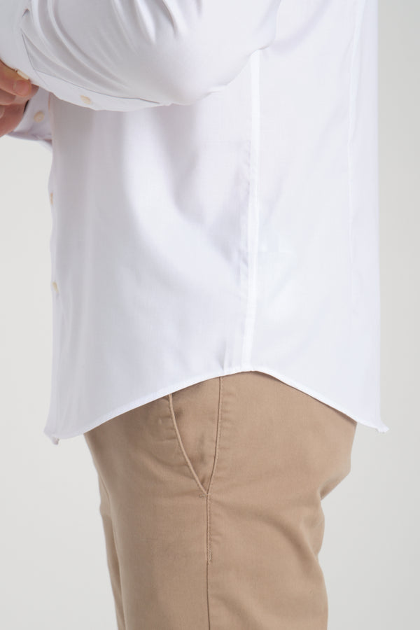 Chemise Homme Marcello Essential Twill Blanc Sans repassage