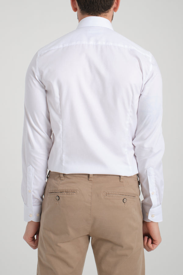 Chemise Homme Marcello Essential Twill Blanc Sans repassage