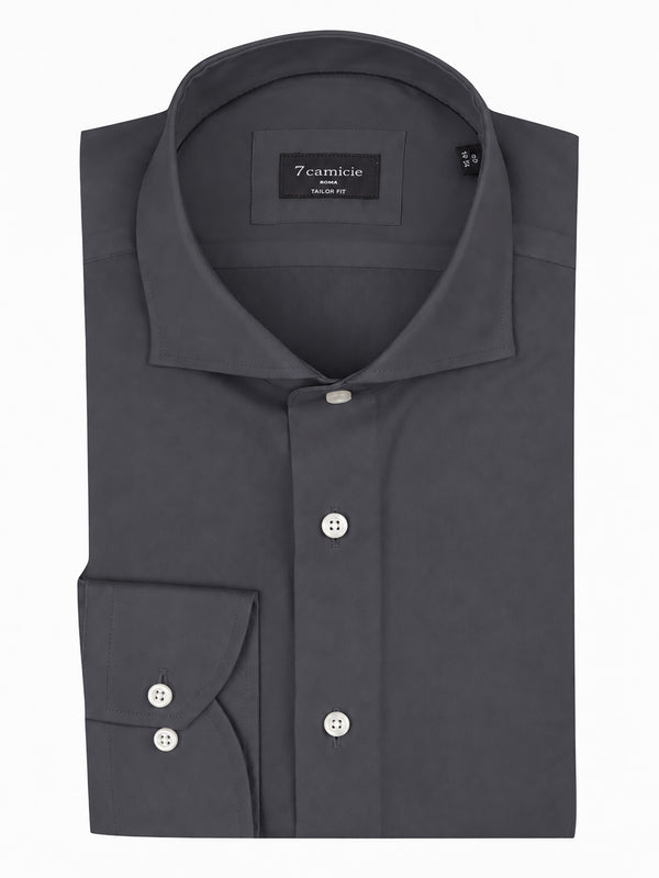 Chemise Homme Marcello Essential Popelin Gris Sans repassage