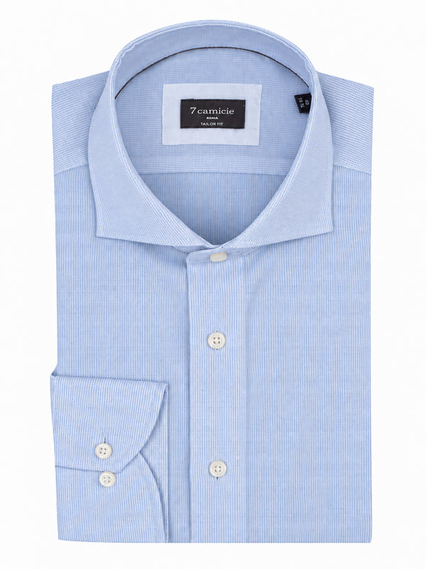 Chemise Homme Marcello Essential Popelin Blanc Bleu clair Sans repassage