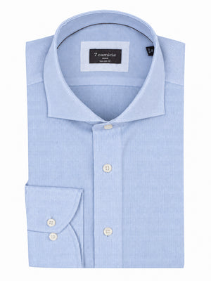 Camisa Hombre Marcello Essential Popelin Blanco Azul Claro Sin plancha