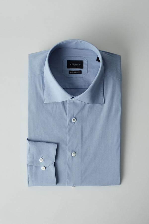 Herren Hemd Premium-Baumwolle Hellblau Weiss