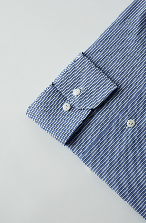 Camisa Hombre Algodón premium Azul Blanco
