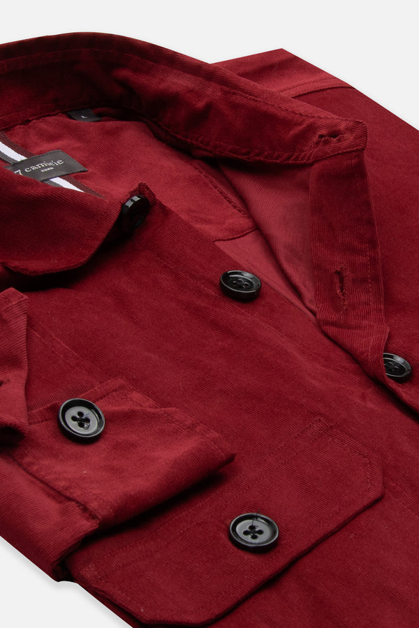 Chemise Homme Sport Velours Rouge