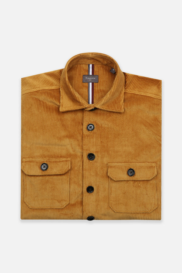 Chemise Homme Sport Velours Jaune