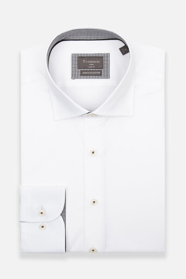 Camicia Uomo Popelin Stretch Bianco