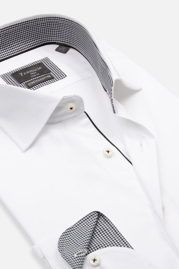 Camicia Uomo Popelin Stretch Bianco