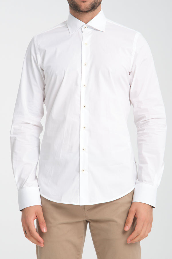 Camicia Uomo Popelin Stretch Bianco