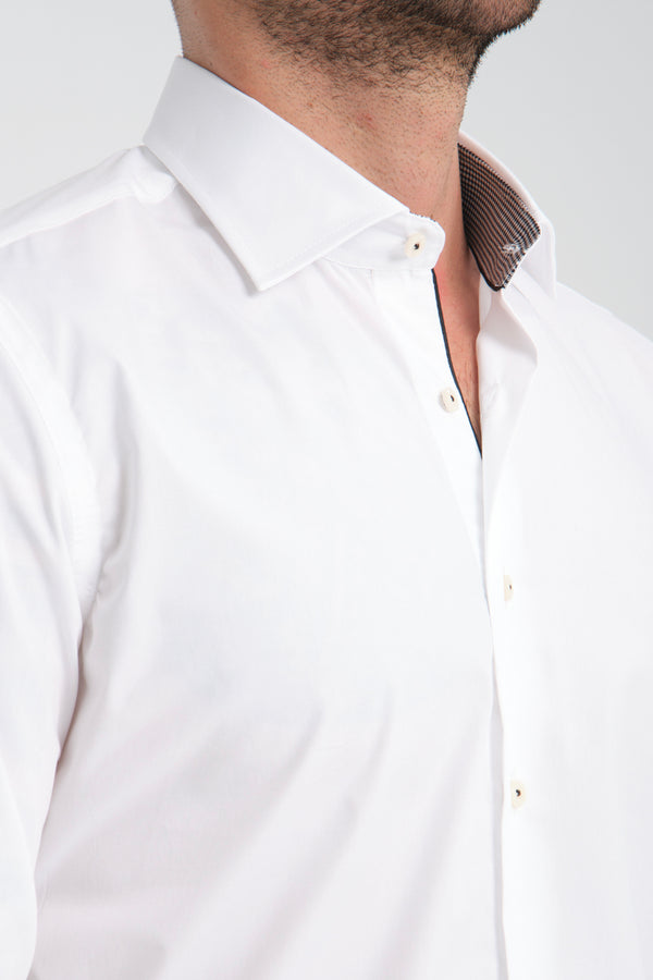 Camicia Uomo Popelin Stretch Bianco